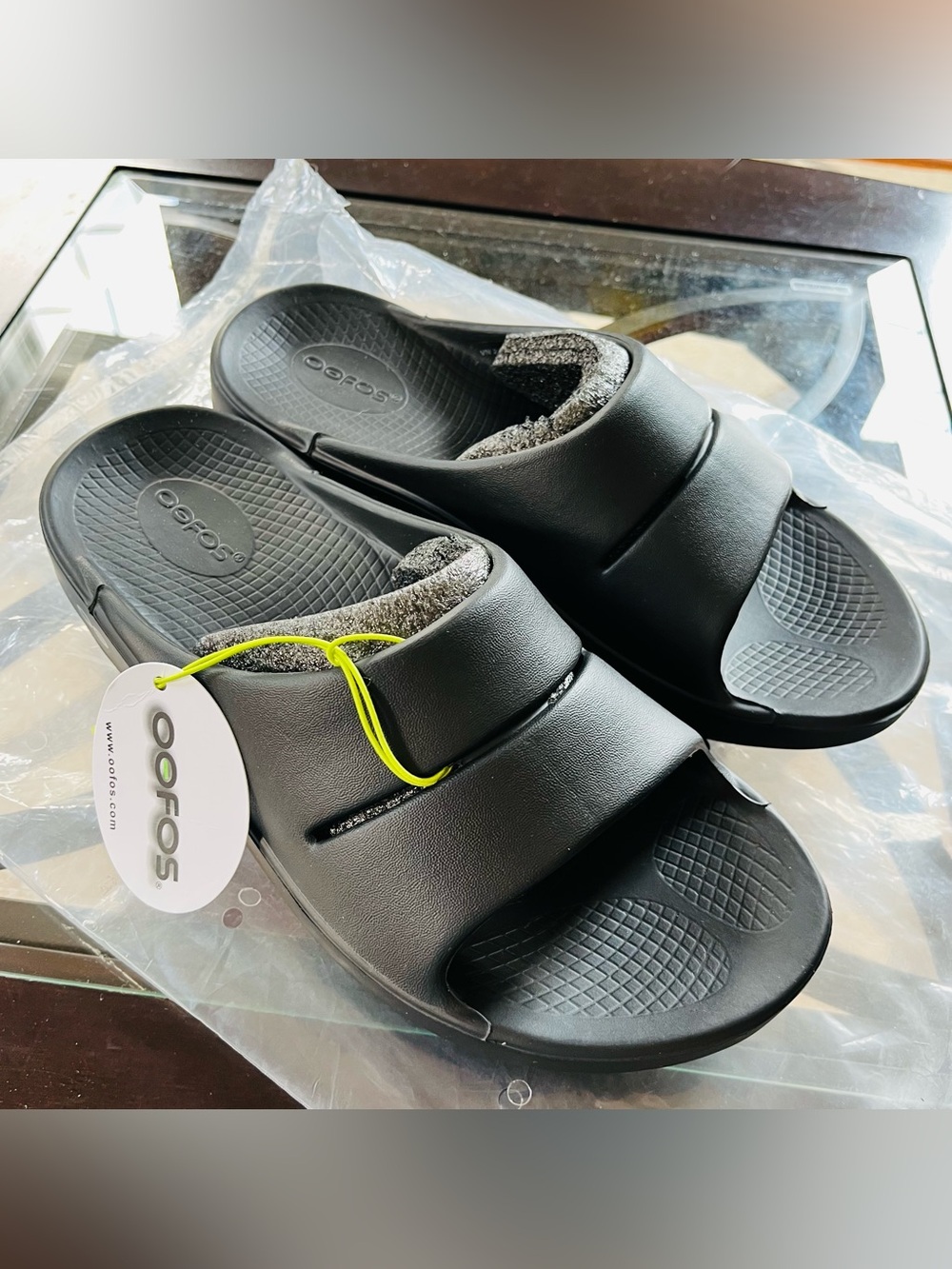 OOFOS OOahh Size Men's 7 / Women's 9 Unisex Slide Sandals - Black